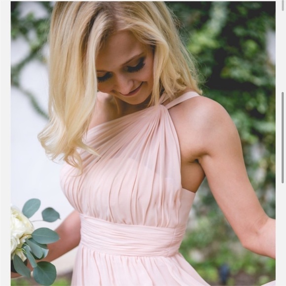 Revelry Brooklyn Chiffon Dress Light Grey Silver 8 - Picture 15 of 15